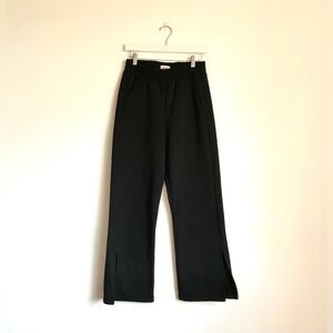 Pact Courtside Classic Black Fleece Split Hem Loungewear Sweatpants Size Small